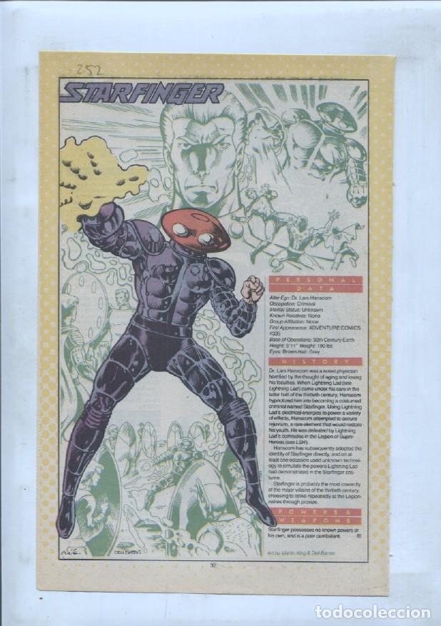 Cartes Postales: Ficha personaje DC Comics numero 252: Starfinger + Star Boy - VARIOS