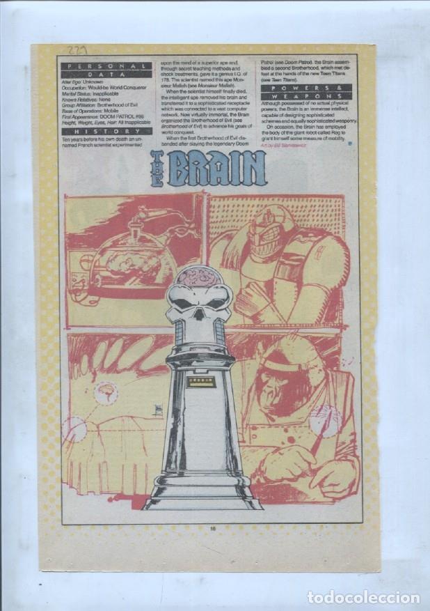 Cartes Postales: Ficha personaje DC Comics numero 229: The Brain + Boy Commandos - VARIOS