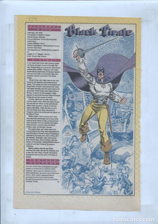 Cartes Postales: Ficha personaje DC Comics numero 234: Black Pirate + Black Orchid - VARIOS