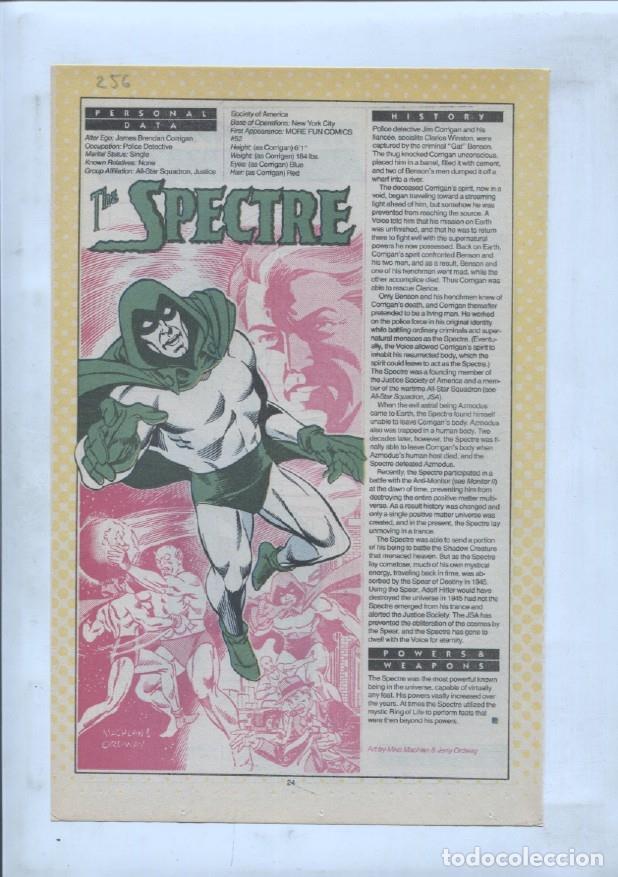 Cartes Postales: Ficha personaje DC Comics numero 256: The Spectre + The Spawn of Frankenstein - VARIOS