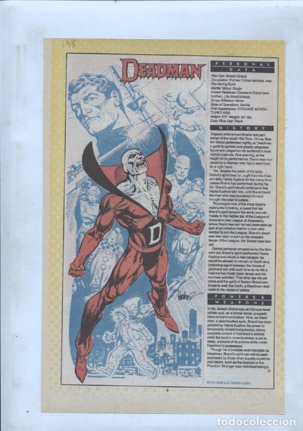 Cartes Postales: Ficha personaje DC Comics numero 198: Deadman + Dawnstar - VARIOS