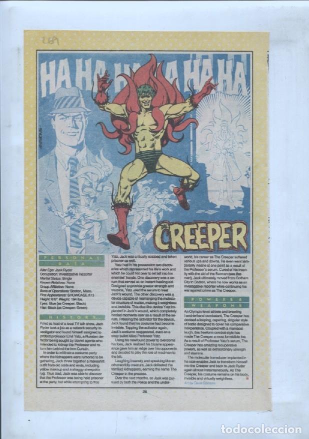 Cartes Postales: Ficha personaje DC Comics numero 269: Creeper + The Creature Commandos - VARIOS