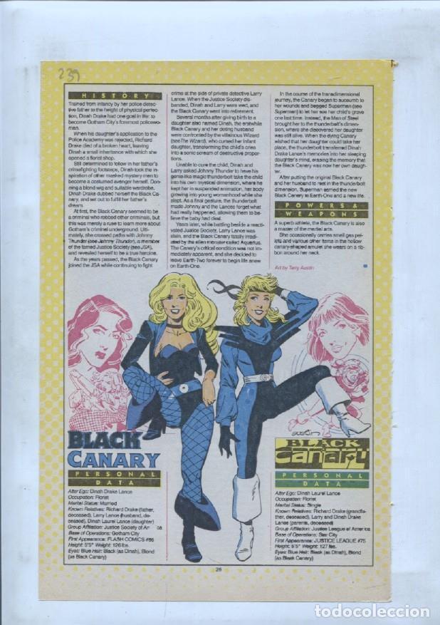 Cartes Postales: Ficha personaje DC Comics numero 239: Black Canary + Blackbriar Thorn - VARIOS