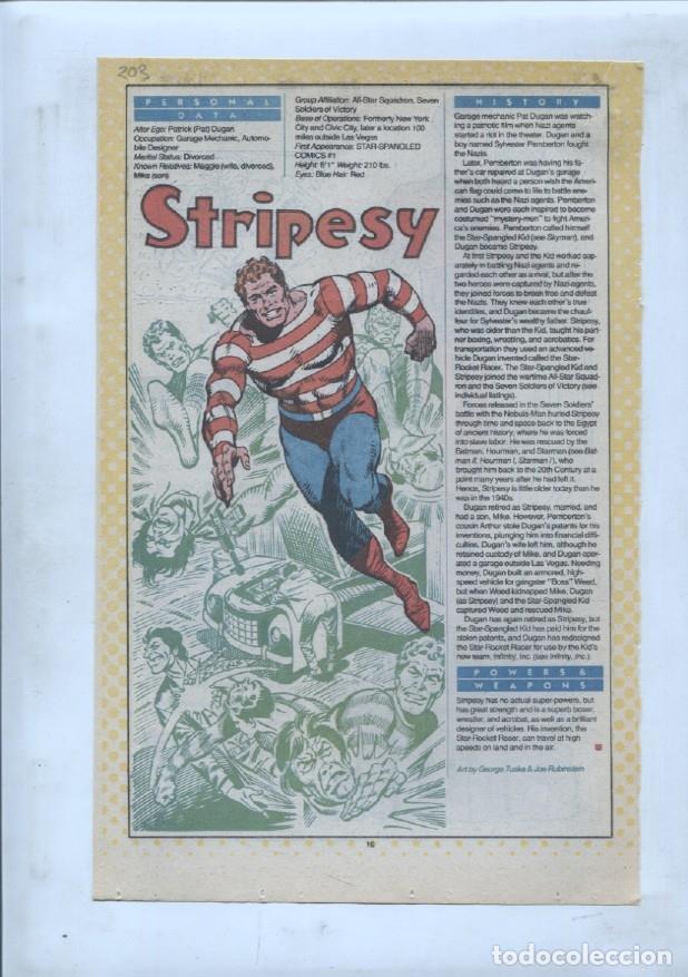 Cartes Postales: Ficha personaje DC Comics numero 203: Stripesy + Stone Boy - VARIOS