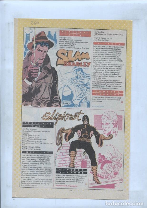Cartes Postales: Ficha personaje DC Comics numero 260: Slam Bradley + Slipknot + Skyman - VARIOS