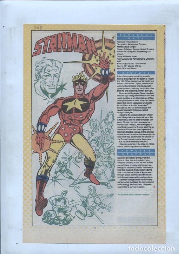 Cartes Postales: Ficha personaje DC Comics numero 208: Starman + Starman - VARIOS