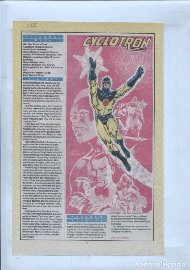 Postais: Ficha personaje DC Comics numero 266: Cyclotron + Cyborg - VARIOS
