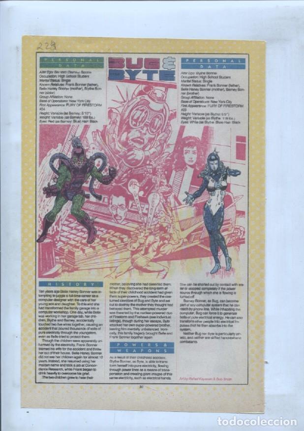 Postais: Ficha personaje DC Comics numero 224: Bue Byte + Bug-Eyed Bandit - VARIOS