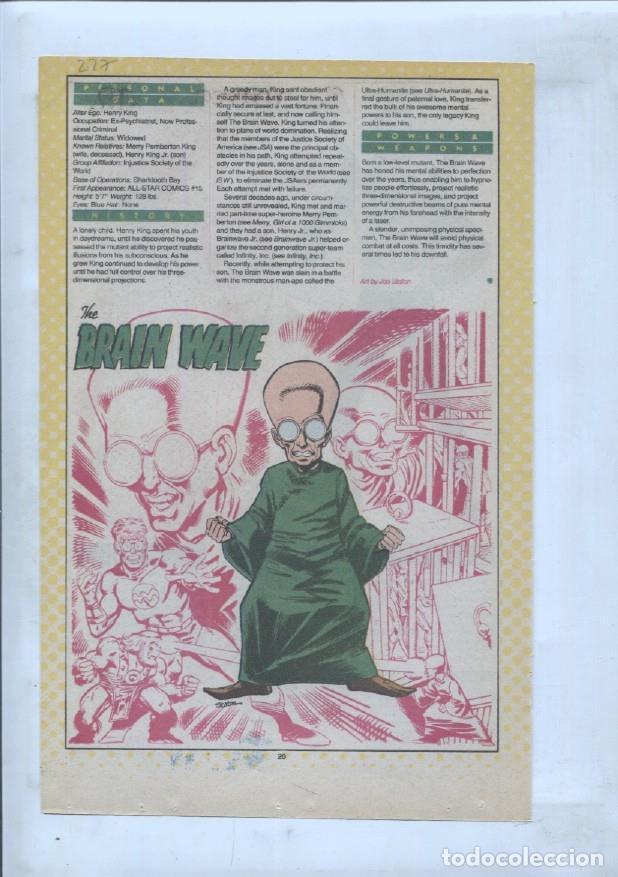 Postais: Ficha personaje DC Comics numero 227: The Brain Wave + Brain Storm - VARIOS