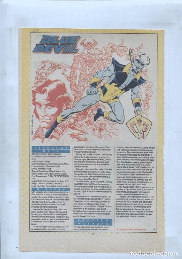 Postais: Ficha personaje DC Comics numero 231: Blue Devil + Blue Beetle - VARIOS
