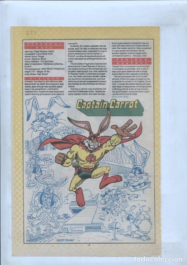 Postais: Ficha personaje DC Comics numero 221: Captain Carrot + Captain Boomerang - VARIOS