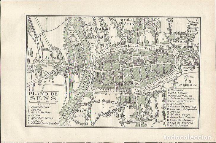 Postais: LAMINA ESPASA 37131: Plano de Sens, Francia - Varios