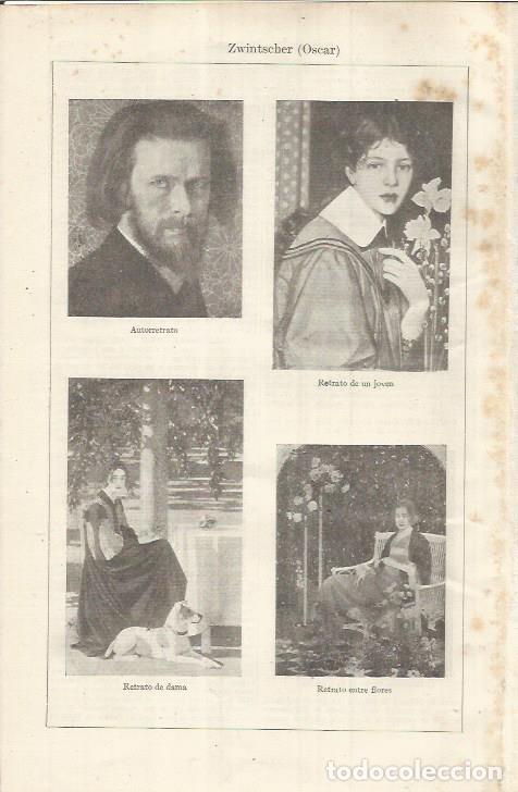 Postais: LAMINA ESPASA 37085: Autorretrato y obras de Oscar Zwintscher - Varios