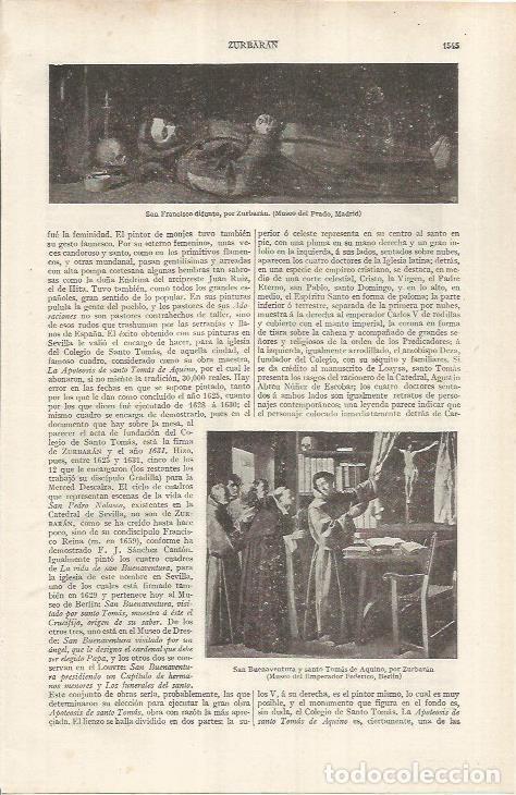 Postais: LAMINA ESPASA 37075: San Francisco difunto y San Buenaventura, por Zurbaran - Varios