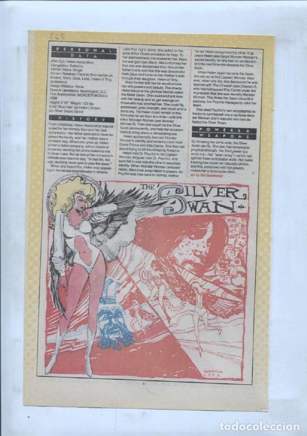 Postais: Ficha personaje DC Comics numero 263: The Silver Swan + Silver Scarab - VARIOS