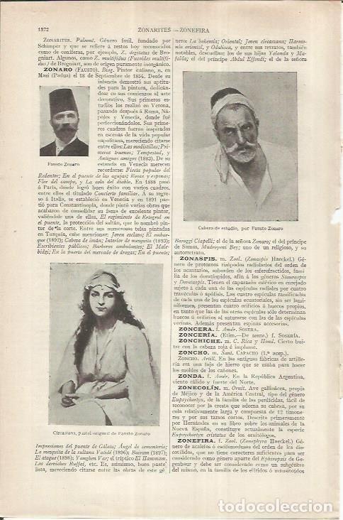 Cartes Postales: LAMINA ESPASA 37025: Cabeza de estudio y Circasiana, por Fausto Zomaro - Varios