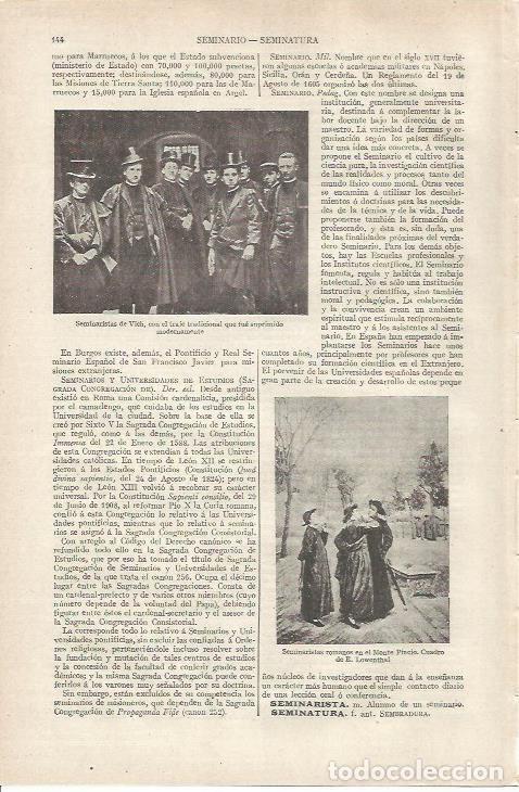 Cartes Postales: LAMINA ESPASA 37109: Seminaristas de Vic, Barcelona - Varios