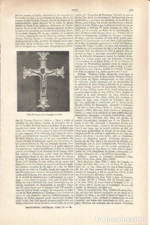 Postcards: LAMINA ESPASA 37133: Cruz del tesoro de la catedral de Sens, Francia - Varios