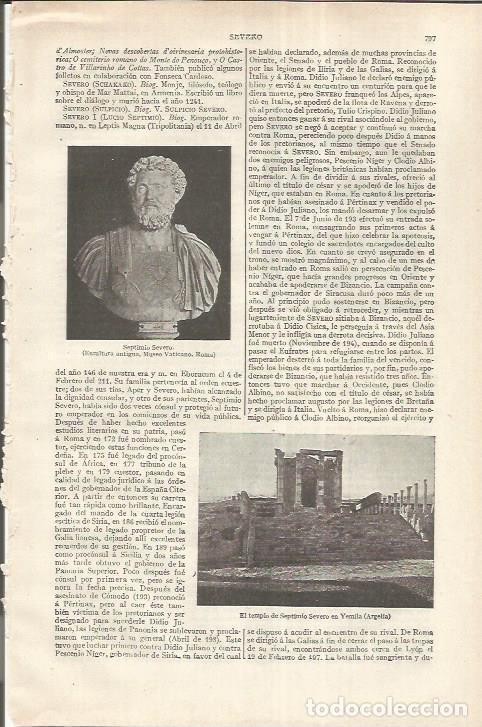 Postales: LAMINA ESPASA 37226: Busto de Septimio Severo - Varios