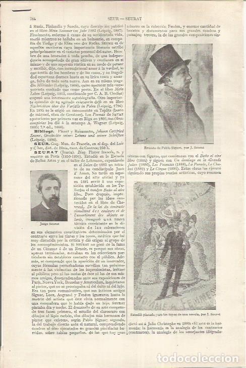 Postales: LAMINA ESPASA 37221: Retrato de Pablo Signac, por J. Seurat - Varios