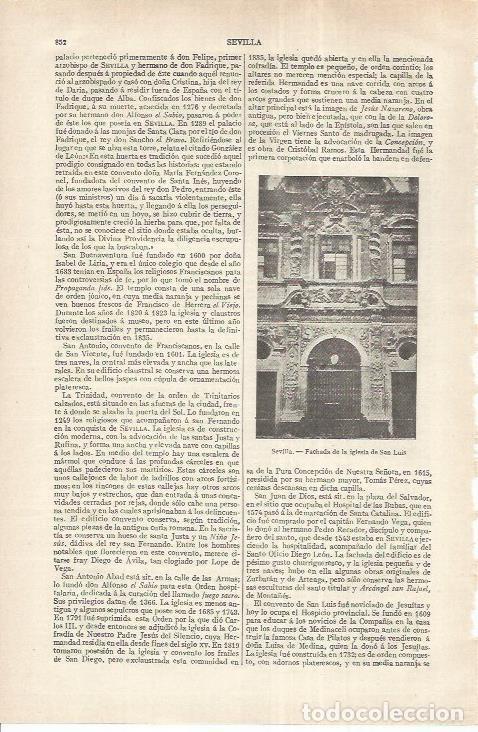 Postales: LAMINA ESPASA 37248: Iglesia de San Luis en Sevilla - Varios