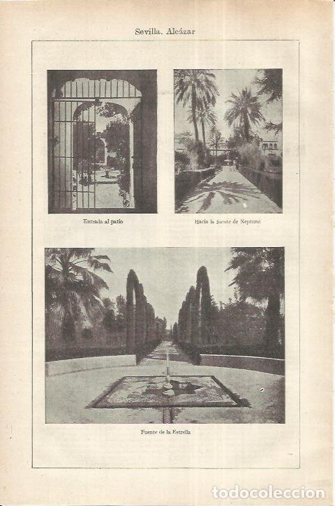 Cartoline: LAMINA ESPASA 37251: Patio y fuentes del Alcazar de Sevilla - Varios
