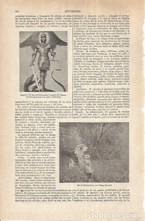 Postkarten: LAMINA ESPASA 37153: Alegoria del mes de septiembre - Varios