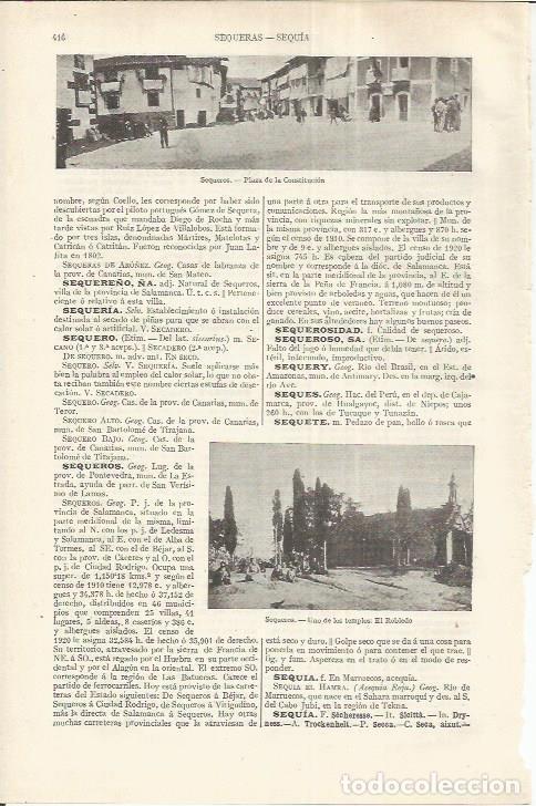 Postales: LAMINA ESPASA 37162: Plaza de la Constitucion de Sequeros, Pontevedra - Varios