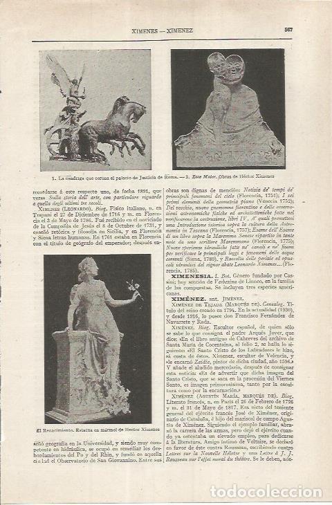 Cartes Postales: LAMINA ESPASA 36858: Esculturas de Hector Ximenes - Varios