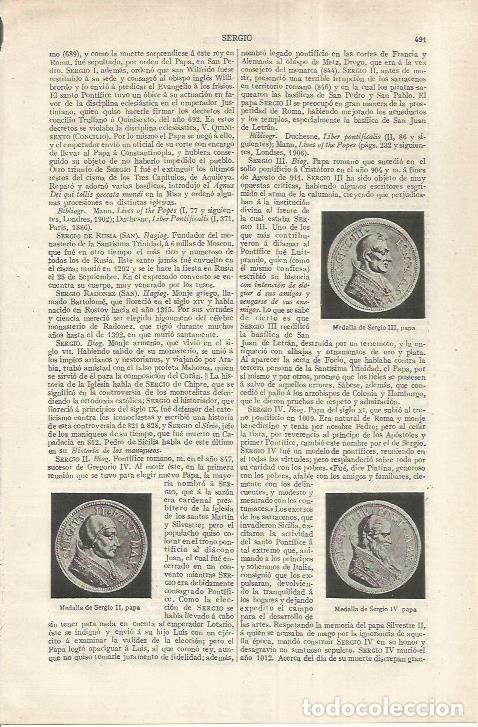 Postais: LAMINA ESPASA 37183: Medallas de los papa Sergio - Varios