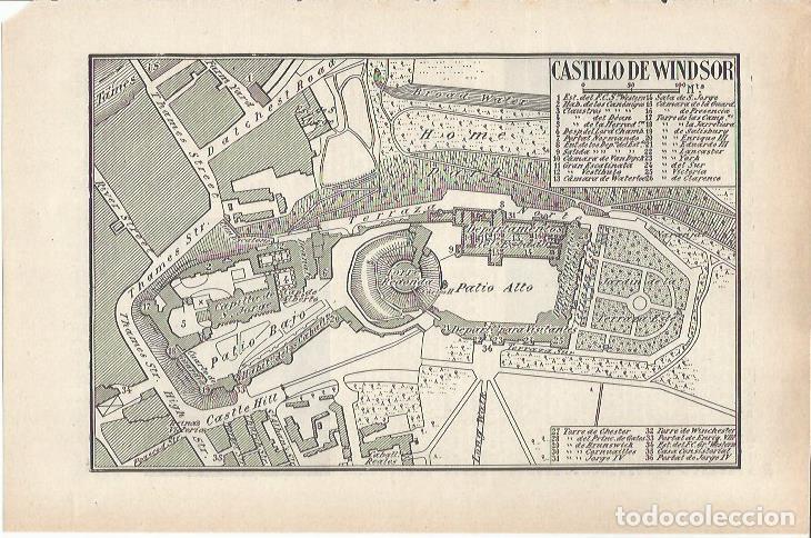 Cartes Postales: LAMINA ESPASA 36811: Plano del Castillo de Windsor - Varios