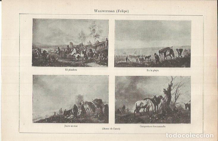 Cartes Postales: LAMINA ESPASA 36844: Obras de Wauwerman en el Museo de Cassel - Varios