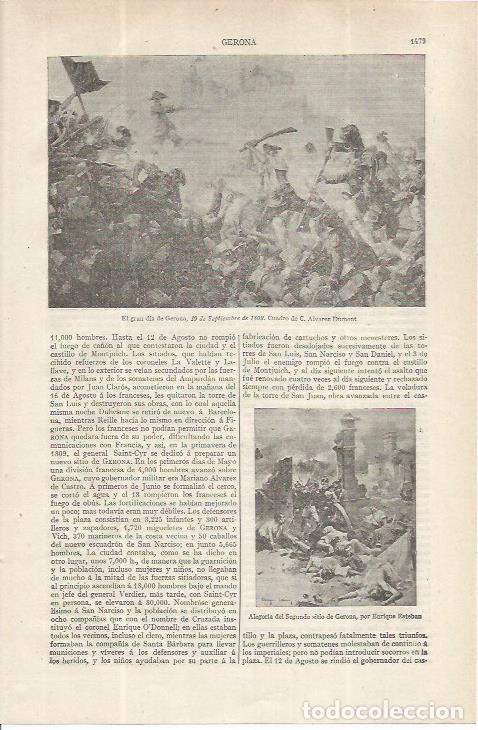 Postales: LAMINA ESPASA 37655: El gran dia de Gerona, por Alvarez Dumont - Varios