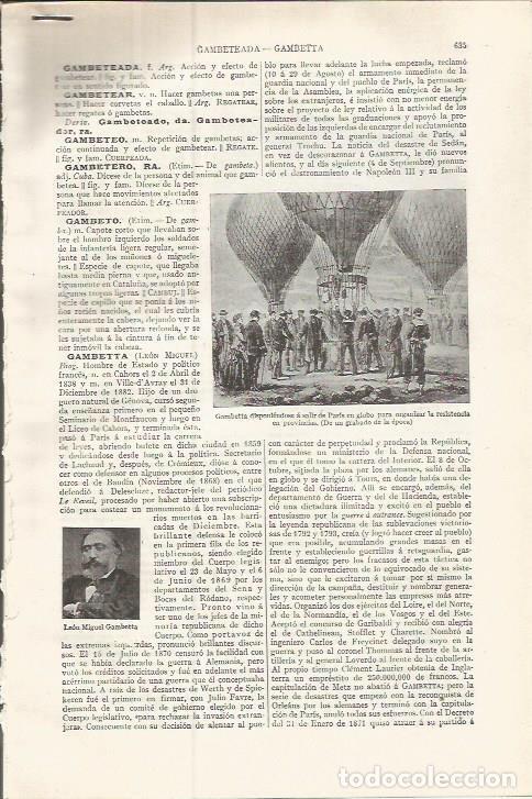 Postales: LAMINA ESPASA 37510: Gambetta - Varios