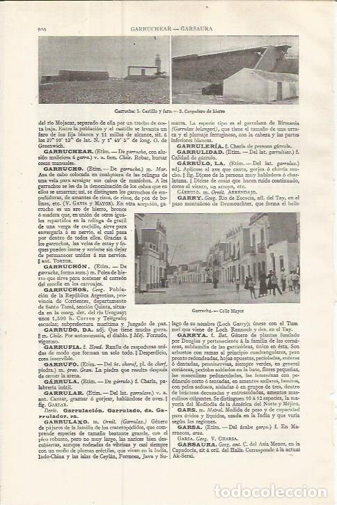 Postales: LAMINA ESPASA 37566: Castillo y Calle Mayor de Garrucha, Almeria - Varios