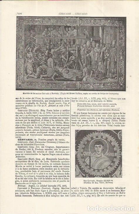 Postales: LAMINA ESPASA 37658: Martirio de los santos Gervasio y Protasio, tapiz - Varios