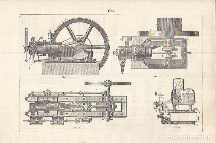 Postales: LAMINA ESPASA 37571: Maquinas para la obtencion de gas - Varios