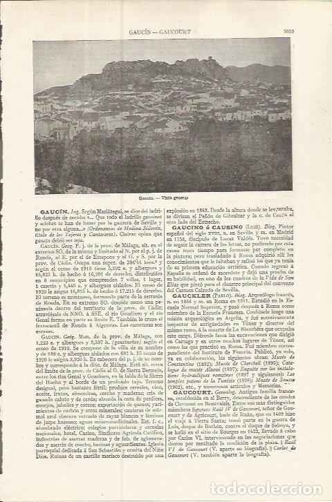 Postales: LAMINA ESPASA 37584: Vista de Gaucin, Malaga - Varios