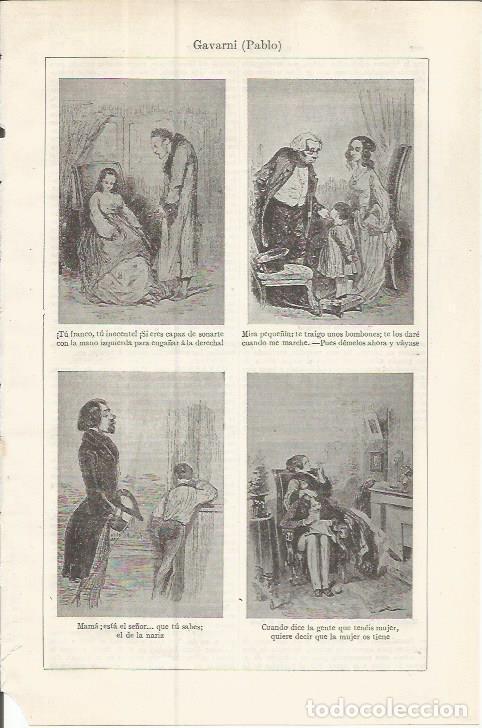Postales: LAMINA ESPASA 37591: Dibujos de Pablo Gavarni - Varios