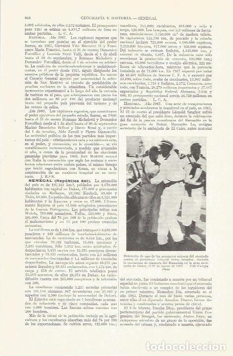 Cartes Postales: LAMINA ESPASA 37314: Detencion de un autor de atentado al presidente de Senegal - Varios