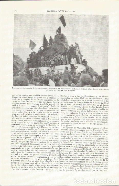 Postales: LAMINA ESPASA 37347: Manifestacion de estudiantes en Paris en mayo del 68 - Varios