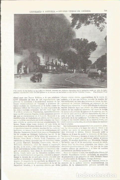 Postales: LAMINA ESPASA 37281: Distrubios en Detroit en julio de 1967 - Varios