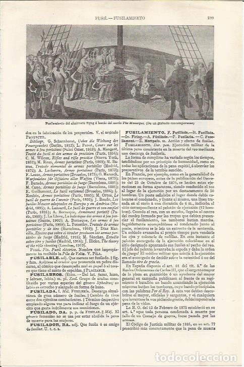 Postales: LAMINA ESPASA 37424: Fusilamiento del almirante Byng - Varios