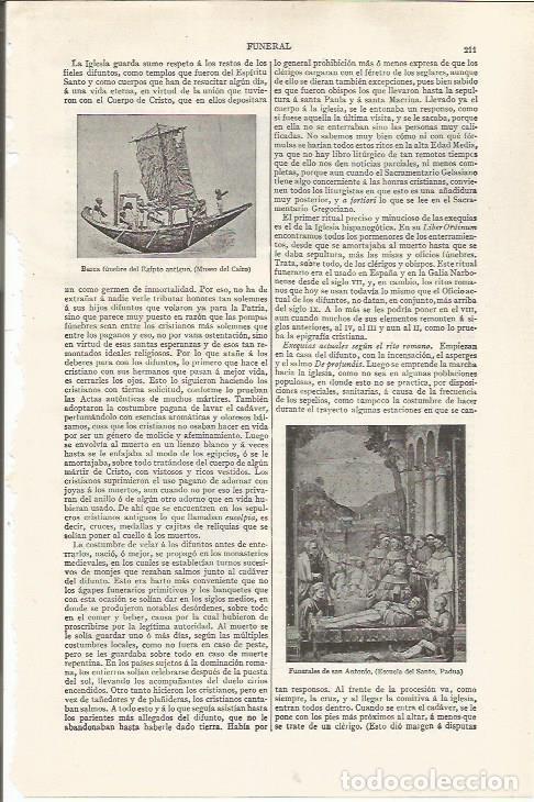 Postales: LAMINA ESPASA 37402: Barca funebre del antiguo Egipto - Varios