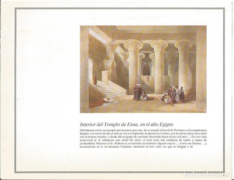 Postais: LAMINA 51734: Interior del Templo de Esna - William Brockedon