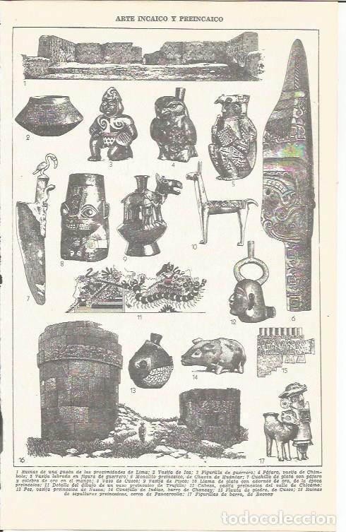 Postais: LAMINA 51654: Arte de los Incas y preincaico - VVAA