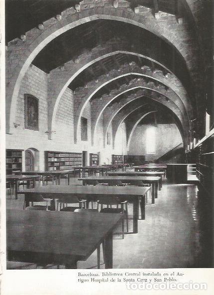 Postais: LAMINA 51423: Interior de la Biblioteca del Hospital de Santa Creu, Barcelona - M. Bartolome Lopez