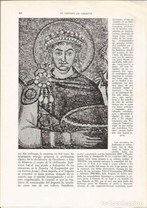 Postales: LAMINA HISTORIA 26284: Detalle del mosaico del emperador Justiniano - VVAA