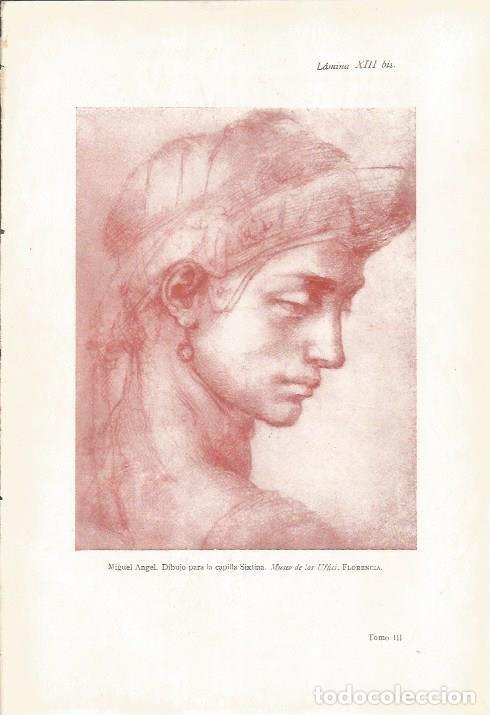 Postais: LAMINA 26824: Dibujo para la Capilla Sixtina, por Miguel Angel - J. Pijoan