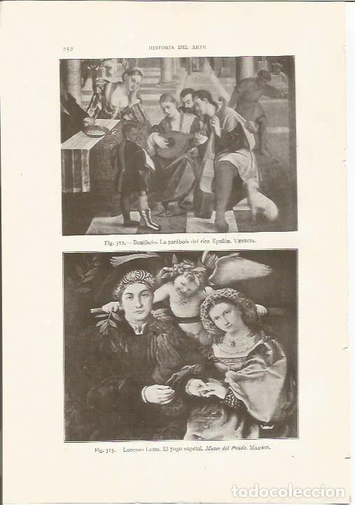 Postais: LAMINA 26848: La parabola del rico Epulon , por Bonifacio y El yugo nupcial, por Lotto - J. Pijoan